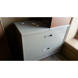 Grey 2 Drawer Lateral Filing Cabinet, Locking